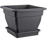 BURI Vaso per piante, 48 x 48 cm, 30 l, antracite, con serbatoio dell'acqua