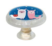 Burid Due simpatici pomelli per cassetti a forma di alpaca, lama, maniglie per armadietti da cucina, camera da letto, comò, mobili da bagno (confezione da 4)