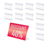 burkfeeg 10 Pezzi Acrilico Espositore A6 Supporti per Cartelli in Acrilico Portamenu Da Tavolo Supporti a L per Bar, Ristoranti, Mostre, Uffici,Cartelli, Brochure, Volantini, Menu