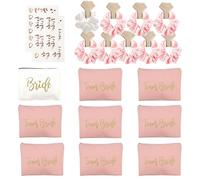 burkfeeg 20pz Regali Nuziali Sposa Borsa Cosmetica in Tela Damigella D'onore Capelli Scrunchies Tatuaggi Temporanei Sposa Accessori Decorativi per Matrimoni, Feste Di Nozze, Fidanzamento