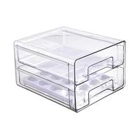 burkfeeg Organizer per frigorifero, a doppio strato, impilabile e riutilizzabile, per dispensa, trasparente, per cucina, congelatore e armadietto