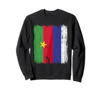 Burkina Faso Russia Mezza Bandiera Burkina Faso Maglia Russa Felpa