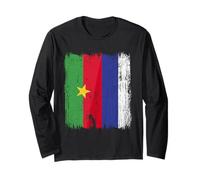 Burkina Faso Russia Mezza Bandiera Burkina Faso Maglia Russa Maglia a Manica