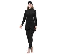 Burkini Costume da Bagno con Velo Donne Elegante Musulmano 3 Pezzi Costumi da Bagno Islamiche Hijab Burkini Modesto Swimsuit Beachwear Costume da Bagno da Donna
