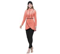 Burkini Costume da Bagno con Velo Donne Elegante Musulmano 3 Pezzi Costumi da Bagno Islamiche Hijab Burkini Modesto Swimsuit Beachwear Costume da Bagno da Donna
