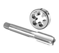 Burkit 5/8"-18 UNF Tap and Die Set Destra | Set di maschi filettati da 5/8-18 e fustelle rotonde, utilizzati per creare e riparare fili su materiali come il metallo