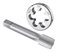 Burkit M22 X 1.25 Tap and Die Set Destra | Set di maschi filettati M22X1,25 e stampi rotondi, utilizzati per creare e riparare fili su materiali come il metallo