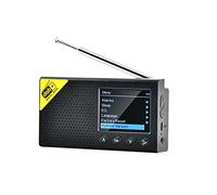 burko Radio digitale DAB e FM con BT, radio digitale portatile, ricevitore DAB+FM ricaricabile con audio stereo altoparlante LCD, multilingue