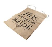 Burlap Insegna Here Comes The Bride Con