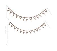 Burlap Triangle Banner White Hearts Decor Cesoi di compleanno