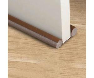 Burlete para puerta, tira de sellado a prueba de viento, burlete, protector inferior, doble protección, tope de puerta, sellador a prueba de polvo, insonorizante, marrón, 1 unidad