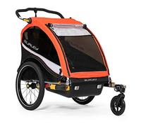 Burley Cub X - Rimorchio per bicicletta per bambini, 2 posti, colore: Rosso Atomic