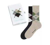 Burlington Basic Gift Box M So cotone fantasia confezione di 2 paia, Calzini Uomo, Multicolore Black Beige Mix 0049, 40-46
