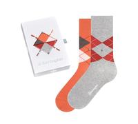Burlington Basic Gift Box M SO cotone fantasia confezione di 2 paia, Calzini Uomo, Multicolore (Grey Red 0600), 40-46