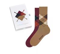 Burlington Basic Gift Box M So cotone fantasia confezione di 2 paia, Calzini Uomo, Multicolore Purple Beige Melange 0069, 40-46