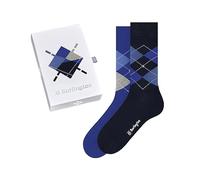 Burlington Basic Gift Box M So cotone fantasia lot de 2 paires, Calzini Uomo, Blu Blue Mix 0300, 40-46