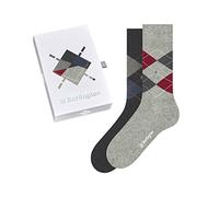 Burlington Basic Gift Box M So cotone fantasia confezione di 2 paia, Calzini Uomo, Grigio Grey Mix 0070, 40-46