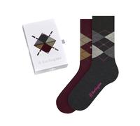 Burlington Basic Gift Box W So Cotone Fantasia Calzini, Multicolore Grey Red 0039, 36-41 (Pacco da 2) Donna