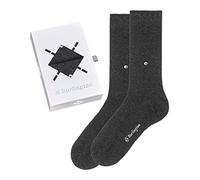 Burlington Calzini Uomo Basic Uni Gift Box Cotone tinta unita, 2 paia Grigio 40-46