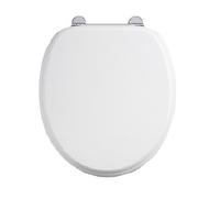 Burlington Bianco Lucido Carbamide Copriwater, Tradizionale, Cromo Cerniere, S13