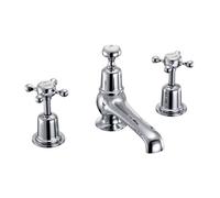 Burlington Claremont 3 Foro Rubinetto Miscelatore Con Pop-Up Rifiuti T14 & T1