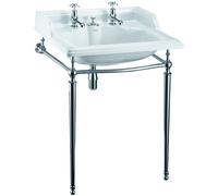 Burlington Classico 65cm Lavabo Con Invisibile Traboccamento & Cromo Lavamani