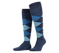 Burlington Edinburgh M Kh lana al ginocchio fantasia 1 paio, Calzini lunghi Uomo, Blu Dark Blue 6697-O, 40-46