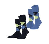 Burlington Everyday Argyle M So cotone fantasia confezione di 2 paia, Calzini Uomo, Blu Marine 6120, 40-46