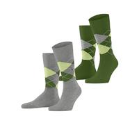 Burlington Everyday Argyle M So cotone fantasia confezione di 2 paia, Calzini Uomo, Grigio Light Grey Melange 3224, 40-46