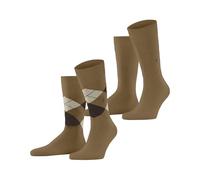 Burlington Everyday Argyle Mix 2-Pack Uomo Calze in morbido cotone pettinato brown sugar (5152), 40-46