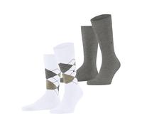 Burlington Everyday Argyle Mix Multipack M So cotone fantasia lot de 2 paires, Calzini Uomo, Bianco White 2001, 40-46