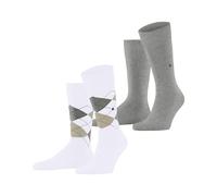 Burlington Everyday Mix Multipack M So cotone fantasia confezione di 2 paia, Calzini Uomo, Bianco White 2000, 40-46