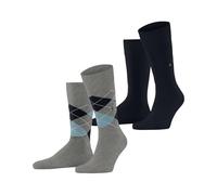 Burlington Everyday Mix Multipack M So cotone fantasia confezione di 2 paia, Calzini Uomo, Grigio Melange Grey 3967, 40-46