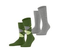 Burlington Everyday Mix Multipack M So cotone fantasia confezione di 2 paia, Calzini Uomo, Verde Palm Tree 7613, 40-46