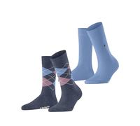 Burlington Everyday Mix Multipack W So cotone fantasia confezione di 2 paia, Calzini Donna, Blu Denim Melange 6797, 36-41