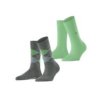 Burlington Everyday Mix Multipack W So cotone fantasia confezione di 2 paia, Calzini Donna, Grigio Marengo 3391, 36-41