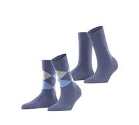 Burlington Everyday Mix Multipack W So cotone fantasia lot de 2 paires, Calzini Donna, Blu Light Denim 6660, 36-41