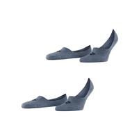 Burlington Everyday Multipack M In cotone invisibili tinta unita lot de 2 paires, Calzini fantasmini Uomo, Blu Light Denim 6660, 45-46
