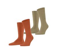 Burlington Everyday Multipack M So cotone tinta unita confezione di 2 paia, Calzini Uomo, Arancione Pumpkin 8364, 40-46