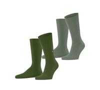 Burlington Everyday Multipack M So cotone tinta unita confezione di 2 paia, Calzini Uomo, Verde Fir Green 7656, 40-46