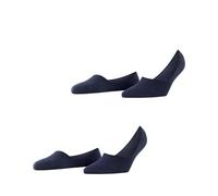 Burlington Everyday Multipack W In cotone invisibili tinta unita confezione di 2 paia, Calzini fantasmini Donna, Blu Marine 6120, 37-38
