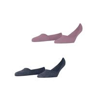 Burlington Everyday Multipack W In cotone invisibili tinta unita confezione di 2 paia, Calzini fantasmini Donna, Rosa Powder Pink 8493, 39-40