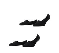 Burlington Everyday Multipack W In cotone invisibili tinta unita confezione di 2 paia, Calzini fantasmini Donna, Nero Black 3000, 37-38