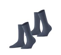 Burlington Everyday Multipack W So cotone tinta unita confezione di 2 paia, Calzini Donna, Blu Light Denim 6660, 36-41