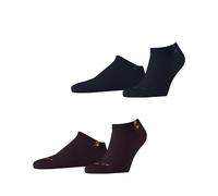 Burlington Everyday Sneaker Multipack M Sn cotone bassi tinta unita lot de 2 paires, Calzini corti Uomo, Rosso Claret 8375, 40-46