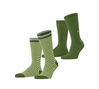 Burlington Everyday Stripe Mixed Multipack M So cotone fantasia confezione di 2 paia, Calzini Uomo, Verde Palm Tree 7613, 40-46