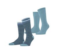 Burlington Everyday Stripe Mixed Multipack M So cotone fantasia lot de 2 paires, Calzini Uomo, Blu Key Largo 6852, 40-46