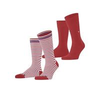 Burlington Everyday Stripe Mixed Multipack M So cotone fantasia lot de 2 paires, Calzini Uomo, Rosso Tulip 8081, 40-46