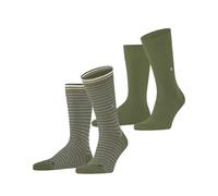 Burlington Everyday Stripe Mixed Multipack M So cotone fantasia lot de 2 paires, Calzini Uomo, Verde Salvia 7472, 40-46