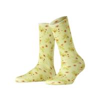 Burlington Floral Romance W So cotone fantasia 1 paio, Calzini Donna, Verde Lemon 7498, 36-41